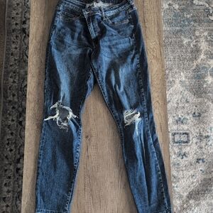 Classic Blue Distressed Skinny Jeans
